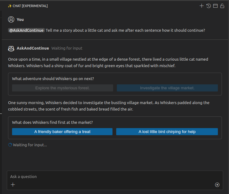 Ask and Continue Chat Agent