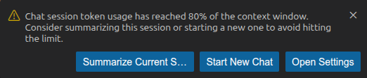 Token Usage Warning in the Theia IDE